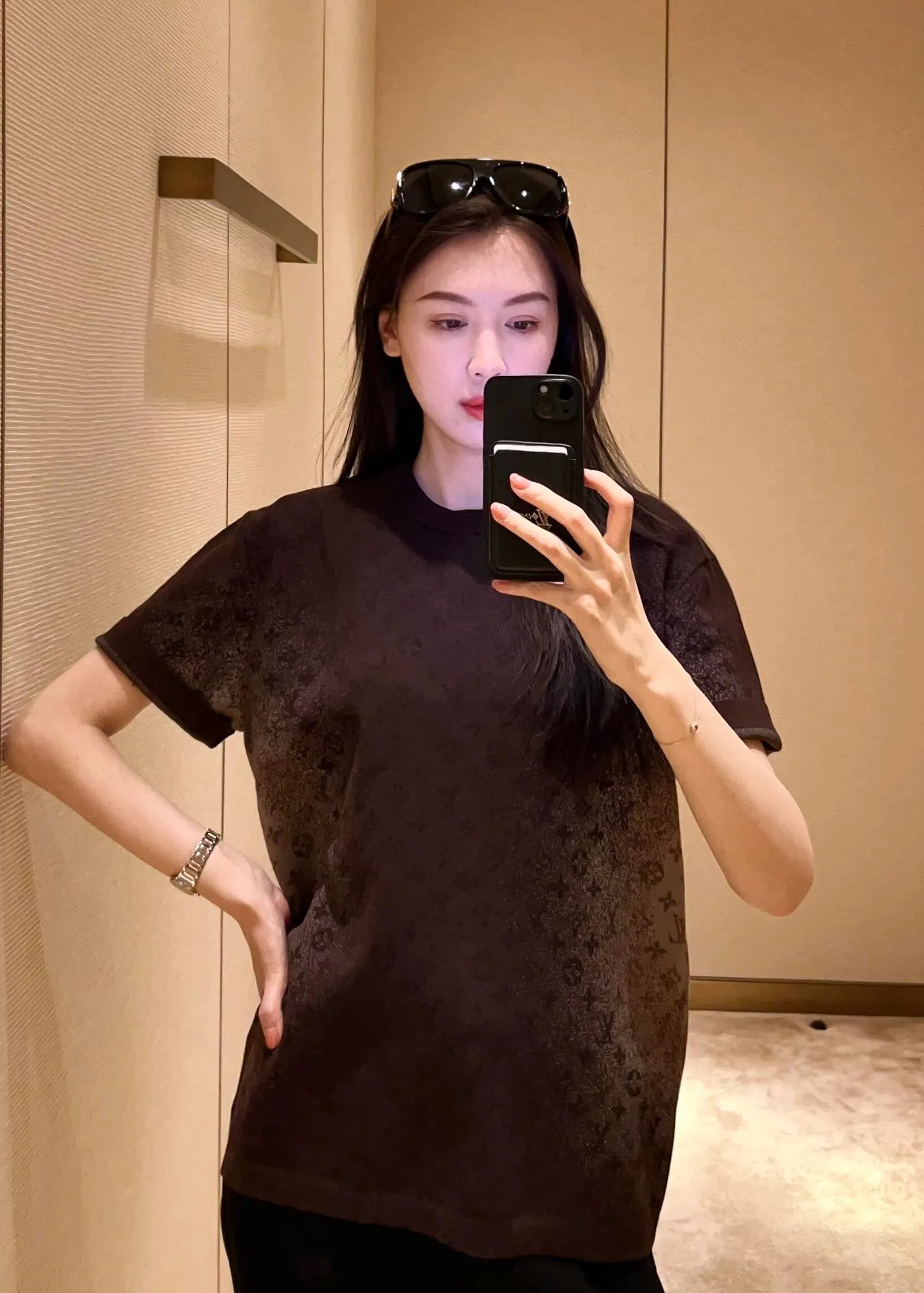 Louis Vuitton/Louis Vuitton 26ss presbyopic gradient jacquard knitted short sleeves